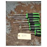 9pc Cornwell Tools Green Handle Screwdriver Set