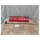 9 Pc 3/4' Dr SAE Chrome Socket Set w/ Breaker Bar