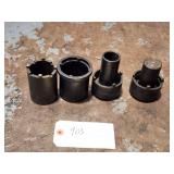 Qty 4 Assorted Brand 1/2' Drive Axle Nut Sockets