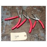Qty 3 Mac Tools Pistol Grip Needle Nose Pliers