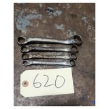 4pc Blue Point SAE Offset Double Box End Wrenches