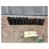 Grey Pneumatic 1/2' Drive Deep Impact Socket Set