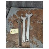 Qty 3 Large Metric Open End Machinist Wrench