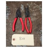 Qty 2 Snap On External Retaining Snap Ring Pliers