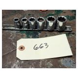 6pc Snap On 3/8 Drive SAE Double Square Socket Set