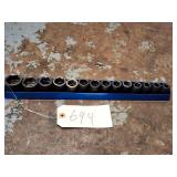 14pc Grey Pneumatic 1/2Dr Metric Impact Socket Set