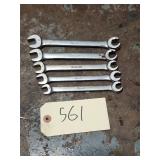 5pc Snap On Metric Open End Flare Nut Wrench Set