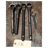 Qty 5 Snap On Heavy Duty Offset Box Tubular Wrench