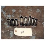 Qty 8 Mac Tools Assorted Spark Plug Sockets