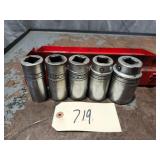 5pc Snap On 3/4' Drive SAE Deep Socket Set w/ Case