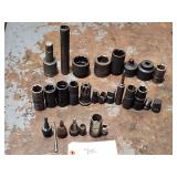Qty 28 Assorted Brand Various Drive Impact Sockets