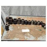 Qty 15 Snap On 3/4' & 1' Drive Impact Sockets