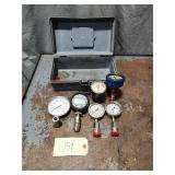 Lot of 6 Assorted Fuel / Pressure Test Gauges