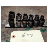 6pc Snap On 3/8' Dr SAE Swivel Impact Socket Set