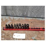 9pc Snap On 3/8 Dr Metric Impact Swivel Socket Set