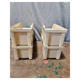 Lot Of 4 Plastic Hopper Stacking Bins