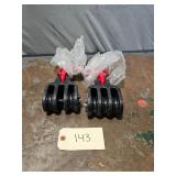Lot of 2 Insulated Tackle Block Sets