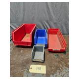 Lot Of 4 Misc Storage Bins/Small/Large