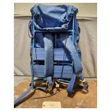 Vintage Blue Aluminum Frame Hiking Backpack