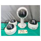 Qty 4 Assorted Dome Style Security Cameras