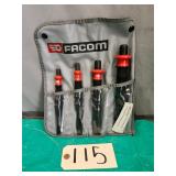 New Facom 76800 4-Pc Comfort Grip Cold Chisel Set
