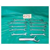 9 Pc Unbranded 1/2' - 1' Angle Open End Wrench Set