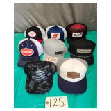 Qty 8 New Various Snap On Branded Baseball Hats