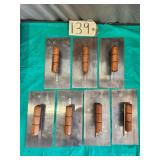 Qty 7 Wood Handle Square Notch Masonry Trowel