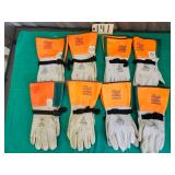 Qty 8 Kunz #1200 High-Voltage Leather Gloves