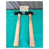 Qty 2 New Vaughan TC224 24oz Ball Peen Hammer