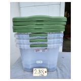 Qty 3 Sterilite 40 Qt. EZ Carry Storage Bins
