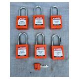 Lot of 6 Brady Safety Lockout Padlocks