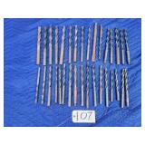 Various high-speed steel (HSS) twist drill bits