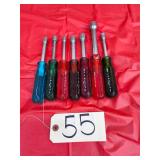 Set of vintage Xcelite hollow shaft nut drivers
