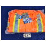 Orange Viking bomber jacket w/ reflective striping