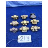 Lot of 9 Various Brass Solenoid Valves