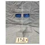 Cartier Blue Rimless Rectangular Sunglasses