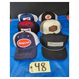 Qty 6 New Various Snap On Branded Baseball Hats