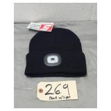 New Snap On Black and Red Knit Beanie With Light