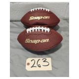 New Lot Of 2 Snap On Mini 9'  Footballs