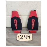 New Set Of 2 Snap On Red Drink Koozies
