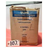 New Case of 25 Uline Elastic Coveralls Size Large