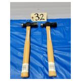 Qty 2 New Vaughan TC224 24oz Ball Peen Hammer