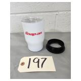 New Snap On White Stainless Insulated Tumbler