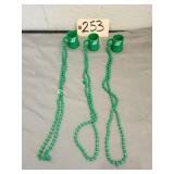 Qty 3 Snap On St Patricks Day Shot Glass Necklaces