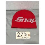 New Snap On Gray And Red Knit Beanie