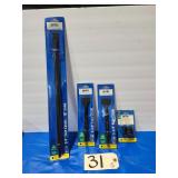 Qty 4 New Grey Pneumatic Air Hammer Chisels & Bits