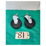 Qty 2 New Pegasus 4' Black Swivel Caster Wheels
