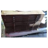 RUSTY METAL CABINET 17' X 17' X 10' TALL 10 DRAWER