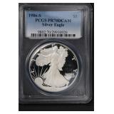 1986 S $1 PCGS PR70 DCAM Silver Eagle